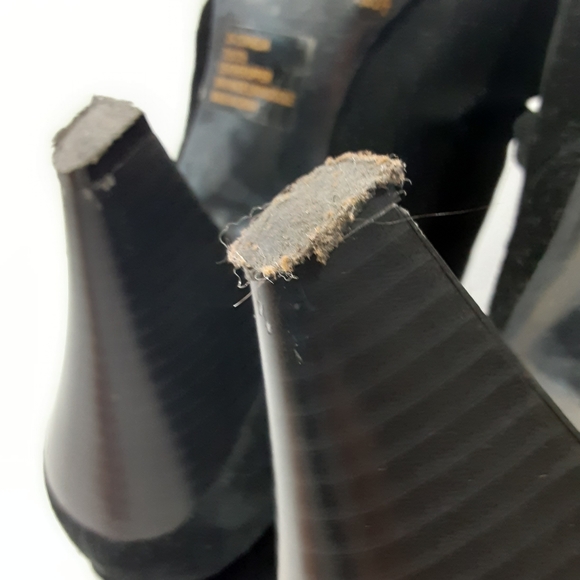 Jessica Simpson Size 7.5B Cornelia Black Leather Slouchy Heeled Ankle Boots - Picture 10 of 12